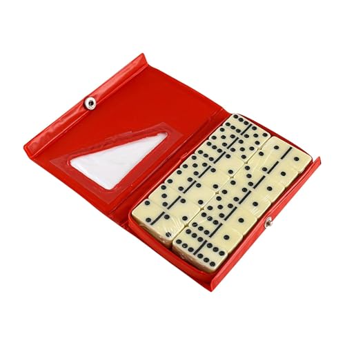 Juego de Domino Double Six con 28 Fichas y Estuche Rojo