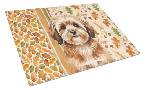 Caroline's Treasures Havanese Dogs Decorative Glass Cutting Board, Large