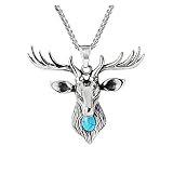 Colliers de mode Magasins d'usine Tête de cerf pendentif collier hommes punk en acier inoxydable tête de cerf pendentif animal hommes et femmes mode charme bijoux colliers Accessoires de mode ( Color