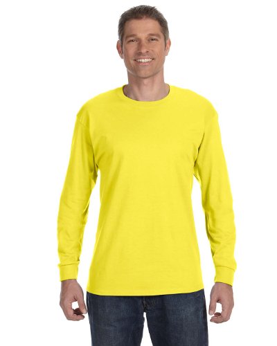 Hanes TAGLESS Long-Sleeve T-Shirt Yellow XL