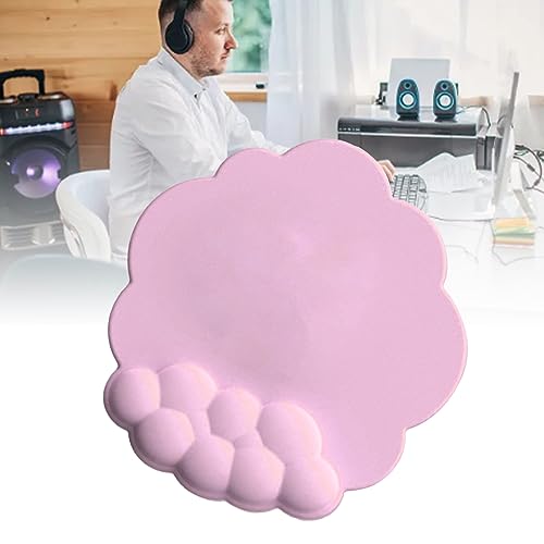 ciciglow Support de Poignet pour Tapis de Souris Cloud, Tapis de Souris de Jeu Ergonomique, Portable, Confortable, Base Antidérapante pour Ordinateur Portable, PC de Jeu (Pink)