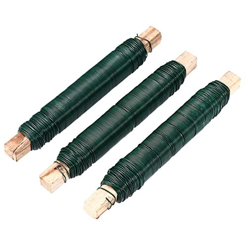 IWOWHERO 3Pcs Coated Iron Wires for Floral Arrangements for Flower Bouquets and Craft Projects Durable Floral Art Wire