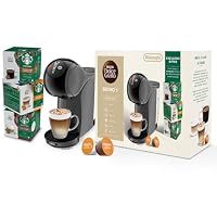 Dolce Gusto De'Longhi Genio S EDG226.W, Capsule Coffee Machine, Pod Coffee Maker with Compact Design, Adjustable Drink Size, Removable Water Tank 0.8L, Pack with 24 Capsules, White