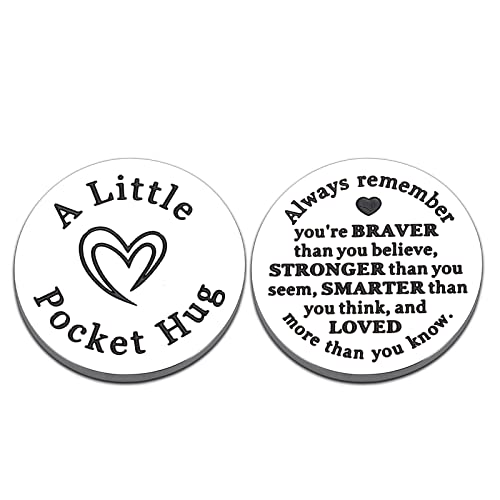 Inspirational Gifts for Women Pocket Hug Token Keepsake Long Distance Relationship Gifts for Son Daughter Christmas Gifts for Students Women Men Friends Birthday Graduation Valentines Back to School