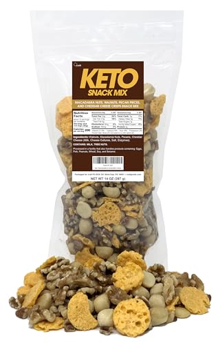 Keto Snack Mix with Low Carb Nuts and Cheese Crisps Savory Snack with Nuts and Cheese for Keto Diet, 14 Ounce