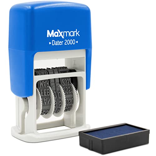 Maxmark 2000 Dater Self Inking Date Stamp - Blue #TOP2