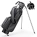 Golf Stand Bag, Lightweight Par 3 Golf Bag with 3 Way Dividers 900D Weatherproof Oxford, 3.7lbs Compact Yet Spacious Pitch N Putt for Driving Range, Cooler Pockets, Grey
