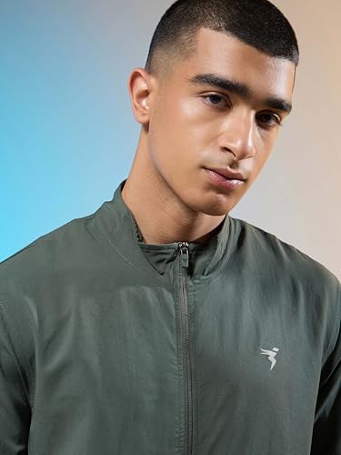Image of TECHNOSPORT Men's Regular Fit Plus Size Solid Active Jacket With Techno Lite, UPF50+ Sun Protection