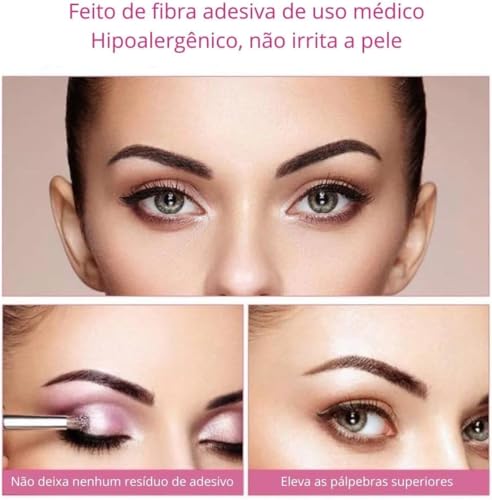 Kit 2 Adesivos Fita Transparente Levanta Pálpebras Caída Aplicador
