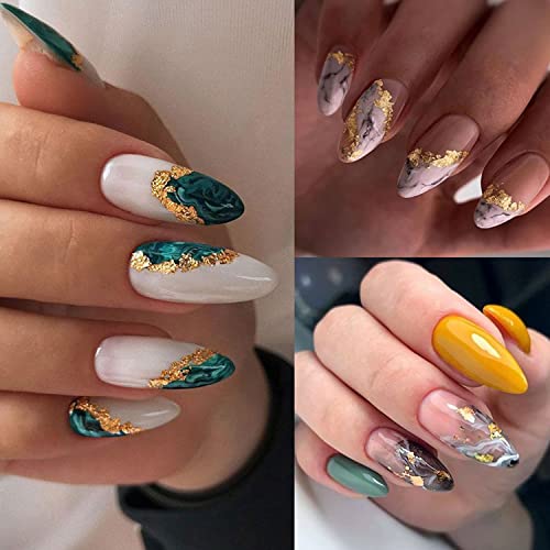 Holographic Chrome Nail Powder Metallic Mirror Effect Kits, 2 Boxes Aluminum Gold Silver Irregular Glitter Flakes Mirror Chrome Powder Manicure For Nail Decorations(2 Box Silver/Gold) #TOP5