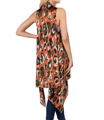 Image of Scarfand's Women's Sheer Open Front Lightweight Sleeveless Long Duster Cardigan Vest
