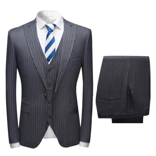 Costume de mariage homme trois pièces à rayures Ulnomio smoking