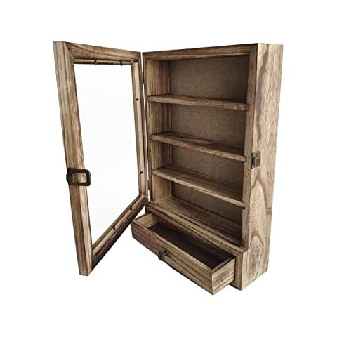 WANLIAN Wood Shadow Box Frame with Shelves Cover