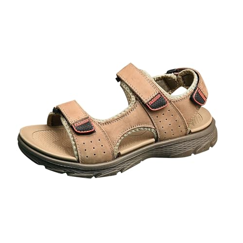 Sandalias de verano para hombre, transpirables, con puntera abierta, ligeras, para playa, sandalias para hombre, Khaki, 41.5 EU XX-estrecho
