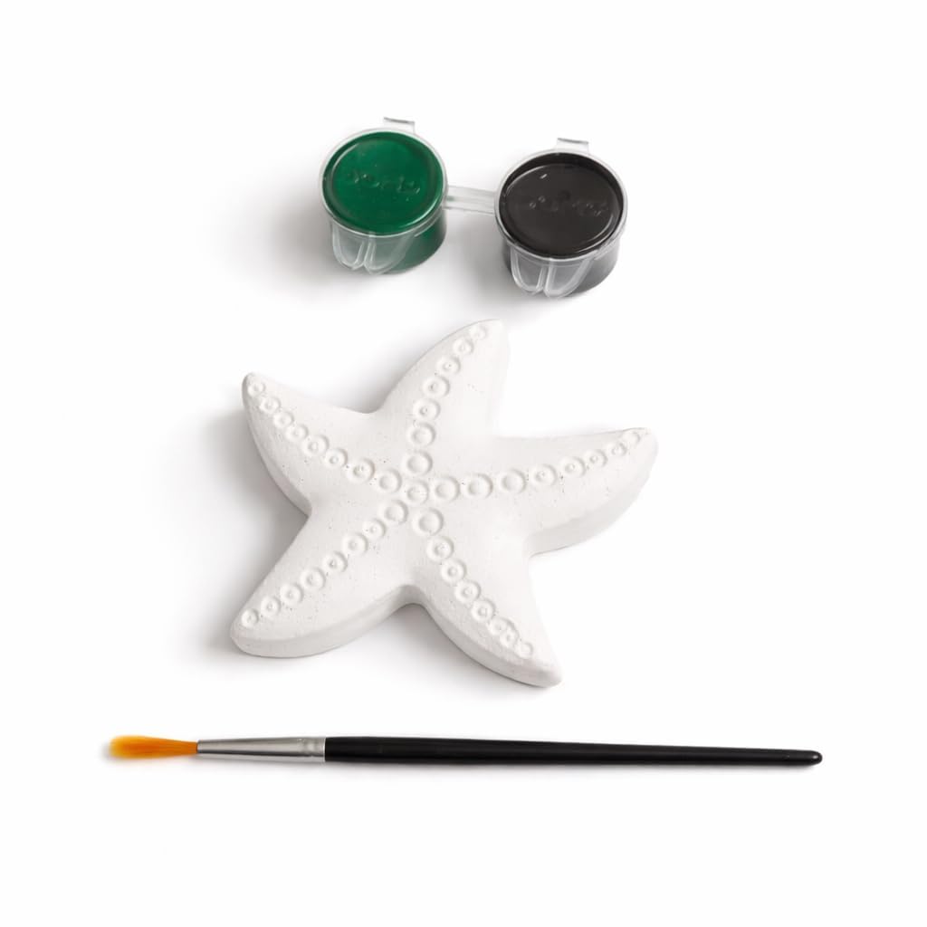 JECOLOP 3D DIY Painting Kit for Kids Paint Your Own DIY Figurine Craft Set Art & Craft Kit with Colors & Brush-Multiple Themes Creative Birthday Gift for Boys & Girls Age 6-12, 8-10 (Star Fish)