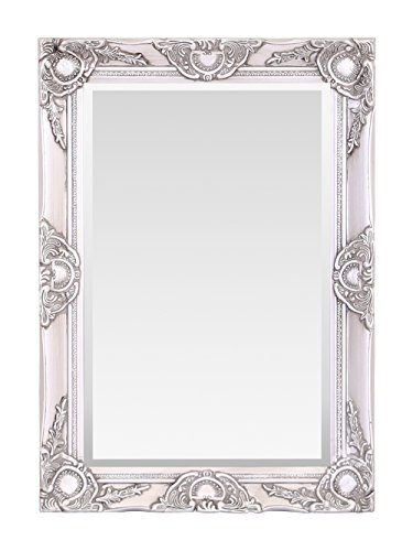 Select Mirrors Espejo de Pared de Madera de Haywood, diseño Vintage francés, Estilo Rococo Barroco, 50 cm x 70 cm, decoración Elegante para el hogar, Plata Antigua, 50 x 70 cm Cover