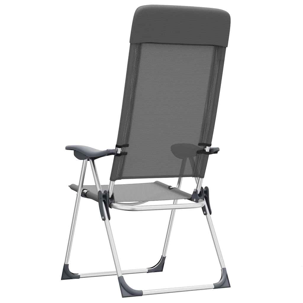 Set di 2 sedie da campeggio pieghevoli, in alluminio, per esterni, giardino, spiaggia, campeggio, con schienale regolabile e poggiatesta imbottito, per viaggi, pesca, picnic e trekking