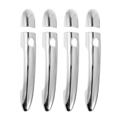 Partuto Car Door Handle Cover Trim - Car Side Door Handle Cover - for Renault Koleos 2009-2016 Silver Tone - 1 Set