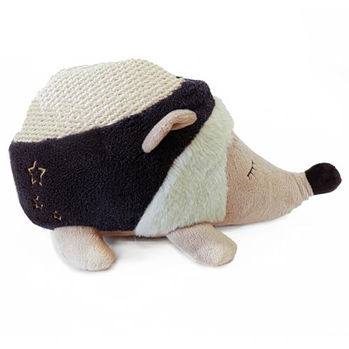 Image of Hegdehog Cat Scratcher, 2in1 Interactive Cat Play Boredom Release Kitten Scratch Toy, Soft Plush Calming Cuddly Toy for Cats, Navy/Green/Grey, 30 x 13 x 15cm