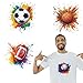 arricraft 4 Styles Sports Ball Theme Iron on Decals Patches, Football Basketball Baseball Rugby Heat Transfer Stickers PET Washable Patches for DIY Clothes Hat Jeans Jacket Decor, 9.05 inch(23cm) Long