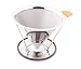 LeafLoveLife - Premium Pour Over Coffee Filter - Standard 1-to-4 Set Cup Stainless Steel, Ultra-Fine Double Mesh Paperless Dripper Cone with Silicone, Non-Slip Handle - Dishwasher Safe