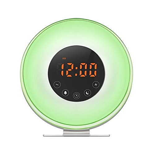 SHEEP Reloj de la mesilla de Alarma de Radio LED multifunción táctil Inteligente de Despertador Despertador Ligero con Radio FM El Tiempo preciso