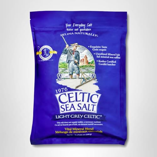 Celtic Sea Salt Light Grey Coarse &ndash; Unrefined Mineral Salt, 70+ Trace Minerals, Sustainably Harvested, GMP Certified &ndash; Cooking, Finishing, Hydration, Grinder Use &ndash; 5 lb Pouch