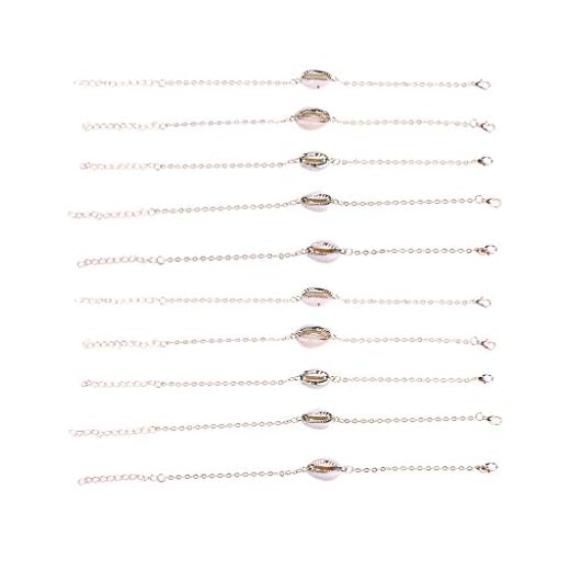 Gergxi Natural White Cowrie Shells Connect Charms Pärlor för DIY Handgjorda Böhmen Smycken Armband Tillbehör