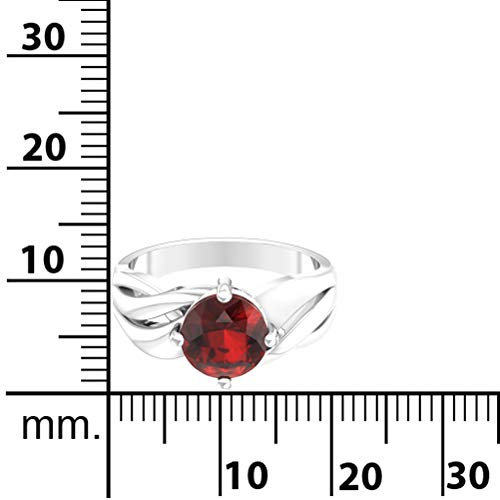 Womens 925 Sterling Silver Ring Rhodium Plated 8mm Solitaire Round Cut Birthstone Gemstone Band Jewelry Gift for Party Wedding Engagement3