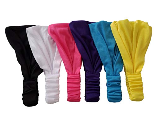 6 pieces Woman Cotton Plan Headband Wrap Stretch Hair Accessories