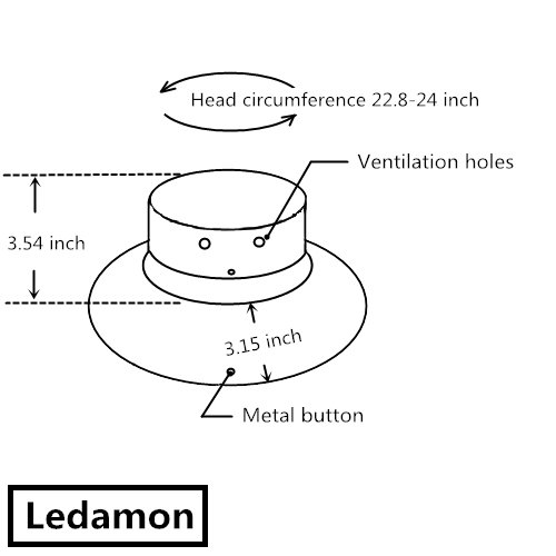 Ledamon Men's Sun Hat Fisherman Hat Uv Protection Outdoor Hiking Fishing Washed Cotton Cap (Khaki/Star) #TOP6