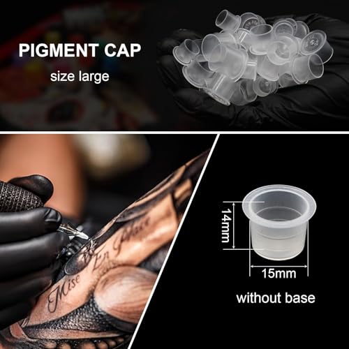 Rayyl Tattoo Ink Cup Holder Skull Head Design with 100PCS Large Tattoo Ink Caps for Beginners and Experienced Artists - Image 4
