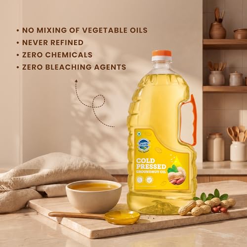 Image of Country Delight Sunflower Oil - 1.8litres | Cold Pressed Non-refined Pure Sunflower Oil | Traditional Kohlu /Chekku Style Extraction | Argemone Oil Free | Rich in Antioxidants & Vitamin-E