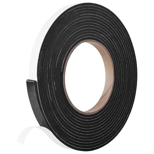 Kikerike Self Adhesive Foam Tape Weatherstrip 1/2In x 1/8In x 13Ft High Density Foam Insulation Strips Seal Weather Stripping with Strong Adhesive for Door and Window Sound Isolation Soundproofing