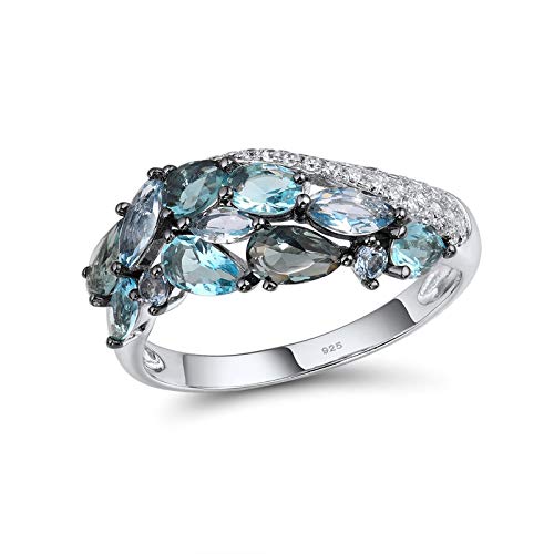 Santuzza Blue Spinel Rings 925 Sterling Silver Shimmering Stone Cubic Zirconia Glamorous Fashion Jewelry (9)