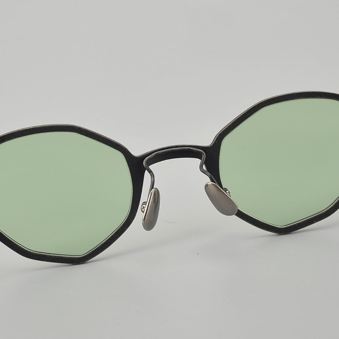 Okulary przeciwsłoneczne Steampunk Retro Polygonal Pure Titanium Frame Fashion UV400 Outdoor