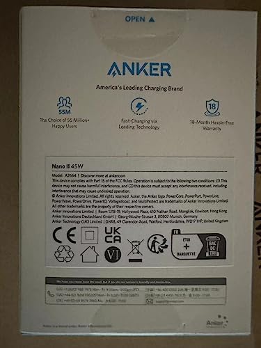 Anker Nano II ładowarka USB-C 45 W, zasilacz sieciowy do szybkiego ładowania, GaN II Tech, kompatybilna z MacBook Pro 13, Galaxy S22/S22+/S21, Note 20/10, iPhone 15/Pro, Steam Deck, iPad Pro, Pixel,