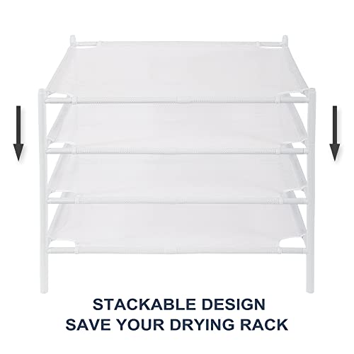 STO STO Sweater Drying Rack, 4-Pack Stackable Mesh Clothes Drying Rack, Laundry Drying Rack for Sweaters, Socks, Toys, White by STO STO - Image 5