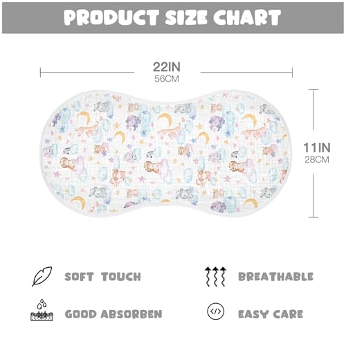 xigua Watercolor Elephants Muslin Baby Burp Cloths Set of 4, Super Soft & Absorbent Burping Rags, Cotton Burp Clothes Shower Gift for Newborn, Baby Girls and Boys4