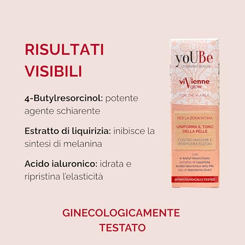 Yoube Vivienne Glow Schiarente Intimo 30Ml - Trattamento Illuminante Zona V - Con 4-Butylresorcinol, Liquirizia & Acido Ialuronico - Uso Quotidiano, Ginecologicamente Testato - 3