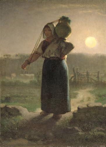 Tableau une laitière Jean-François Millet affiche poétique décoration toile