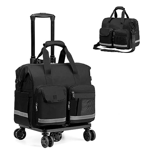 Image of Rolling Medical Bag Nurse Doctor for Women for Work Rolling Duffle Bag Family Prosessional Nursing Bag with Laptop Compartment Home Health Physical Theraphy Bag Hiking Team Police Army Scout Portable