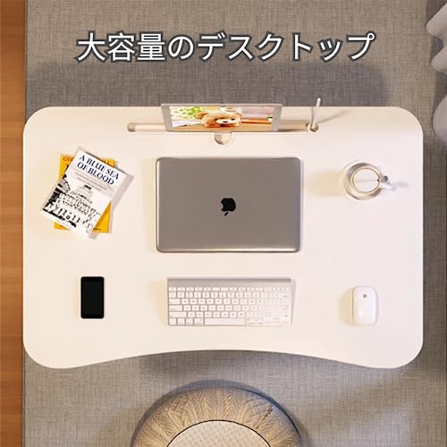 床上桌 テーブル 小折りたたみ テーブル 簡易テーブル折りたたみテーブル ベッドテーブル 小さい テーブル ローテーブル 折りたたみ ベットテーブル さい 机 ミニ机 一人暮らし 小桌子 折り畳みローテーブル PCデスク 大容量表面 多機能 軽量 省スペース 在宅勤務 ホームオ フィス 食事 4色 (ホワイト) [3]