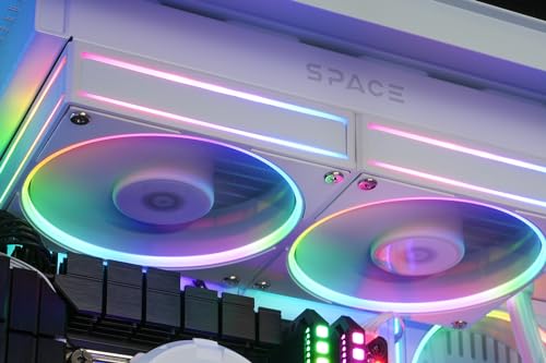 Image of ID-COOLING SL240 White CPU Liquid Cooler with Display, Customizable 2.1 inch LCD Display for Images or Performance Metrics, 240mm AIO Cooler, Dual AF127 ARGB Fans, Fits Intel /AMD