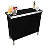Partypong black folding portable party bar with black skirt storage shelf and carrying bag single set  urban country home decor