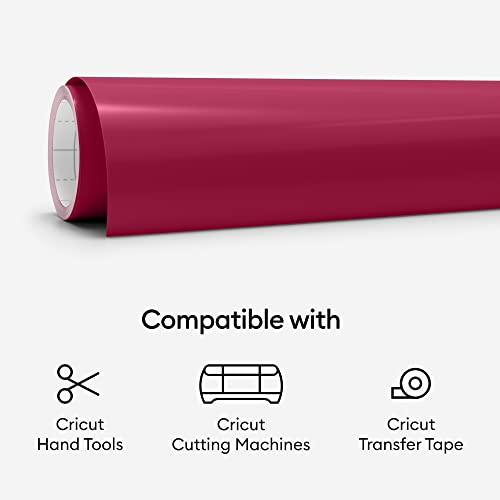 Image of Cricut Premium Vinyl - Permanent, 12aa‚¬A x 48aa‚¬A Adhesive Decal Roll - Dark Red