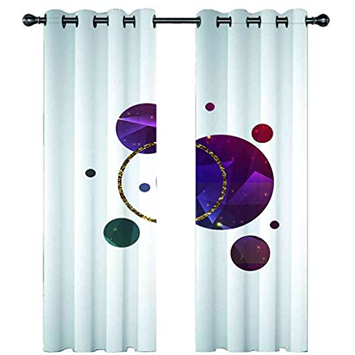 Rideau à oeillets violet 3D pour la décoration du salon moderne - 5