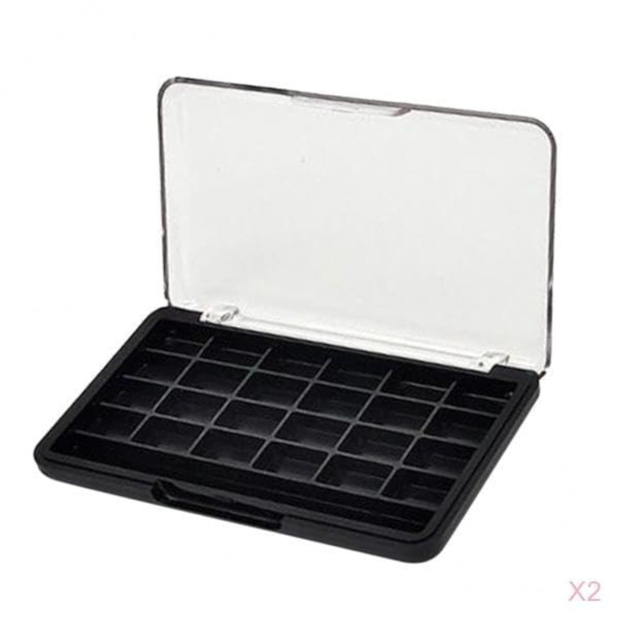 24 Grids Empty Makeup Eyeshadow Palette Case, 2Pcs