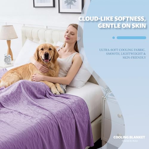 Image of Cooling Blanket King Size, 90 inchx108 inch Cooling Blankets for Hot Sleepers, Cold Blanket Thin Lightweight Breathable Soft for Couch Bed, Lightweight Blanket Keep Cool for Night Sweats