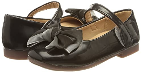 DEBAIJIA Ragazza Principessa Scarpe 2-9 Anni Moda Bambini Classico Bellissimo Fiore Tendenza Morbido Pelle Esegui Danza Casuale EU 29 Nero(Etichetta Taglia 29)